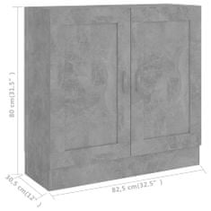 Petromila vidaXL Knižnica, betónovo sivá 82,5x30,5x80 cm, kompozitné drevo