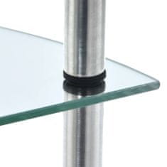 Vidaxl Regál s 3 policami, priehľadný 30x30x67 cm, tvrdené sklo