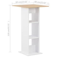 Petromila vidaXL Barový stôl, biely a dub sonoma 60x60x110 cm
