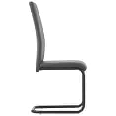 Vidaxl Jedálenské stoličky, perová kostra 2 ks, sivé, umelá koža