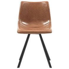 Vidaxl Jedálenské stoličky 2 ks, koňaková farba, umelá koža