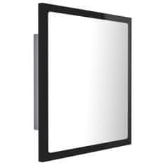 Vidaxl Kúpeľňové zrkadlo s LED, lesklé čierne 40x8,5x37cm, akryl