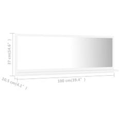 Vidaxl Kúpeľňové zrkadlo, biele 100x10,5x37 cm, drevotrieska