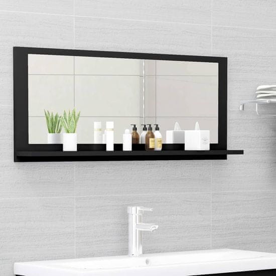 Vidaxl Kúpeľňové zrkadlo, čierne 90x10,5x37 cm, drevotrieska