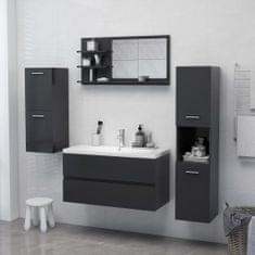 Vidaxl Kúpeľňové zrkadlo, sivé 90x10,5x45 cm, drevotrieska