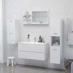 Vidaxl Kúpeľňové zrkadlo, lesklé biele 90x10,5x45 cm, drevotrieska