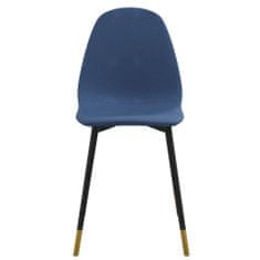 Vidaxl Jedálenské stoličky 4 ks modré látkové