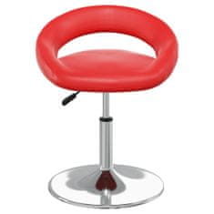Vidaxl Otočné jedálenské stoličky 2 ks červené umelá koža