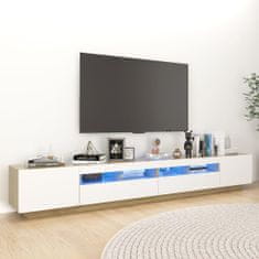 Vidaxl TV skrinka s LED svetlami biela a dub sonoma 260x35x40 cm