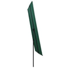 Vidaxl Vonkajší slnečník s hliníkovou tyčou 2x1,5 m, zelený