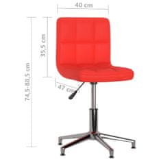Vidaxl Otočná jedálenská stolička červená umelá koža