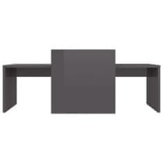 Vidaxl Konferenčné stolíky, lesklé sivé 100x48x40 cm, drevotrieska