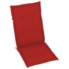 Vidaxl Podložky na záhradné stoličky 4 ks, červené 120x50x3 cm