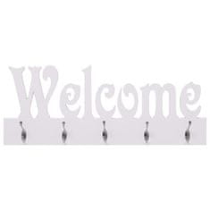 Vidaxl Nástenný vešiak WELCOME biely 74x29,5 cm