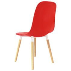 Vidaxl Jedálenské stoličky 4 ks, červené, plast
