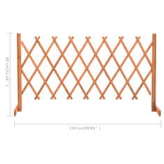 Vidaxl Záhradný mriežkový plot oranžový 150x80 cm masívne jedľové drevo