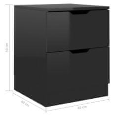 Vidaxl Nočný stolík lesklý čierny 40x40x50 cm drevotrieska