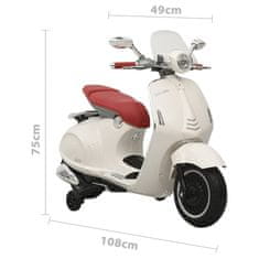 Vidaxl Detská elektrická motorka Vespa GTS300, biela