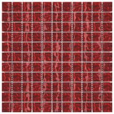 Vidaxl Mozaikové dlaždice 11 ks, červené 30x30 cm, sklo