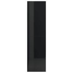 Vidaxl Knižnica/deliaca stena, lesklá čierna 155x24x160 cm, drevotrieska