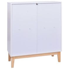 Vidaxl Komoda biela 80x35x100 cm MDF a ratan