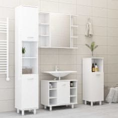 Vidaxl 4-dielna sada kúpeľňového nábytku lesklá biela kompozitné drevo