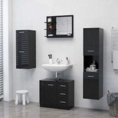 Vidaxl Kúpeľňové zrkadlo, lesklé čierne 60x10,5x45 cm, drevotrieska