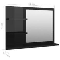 Vidaxl Kúpeľňové zrkadlo, lesklé čierne 60x10,5x45 cm, drevotrieska