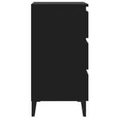 Petromila vidaXL Nočné stolíky 2 ks nohy z kovu čierne 40x35x69 cm