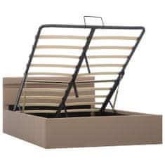 Vidaxl Hydraulický posteľný rám+úložný priestor, LED, umelá koža 140x200 cm