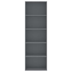 Vidaxl 5-poschodová knižnica sivá 60x30x189 cm drevotrieska