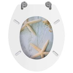 Petromila vidaXL WC sedadlá s poklopom 2 ks, MDF, morská hviezdica