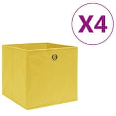 Vidaxl Úložné boxy 4 ks, netkaná textília 28x28x28 cm, žlté