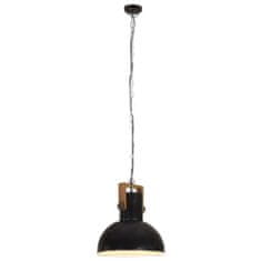 Vidaxl Industriálna závesná lampa 25 W čierna mangovník 42 cm okrúhla E27