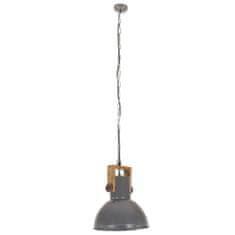 Vidaxl Industriálna závesná lampa 25 W sivá mangovník 32 cm okrúhla E27