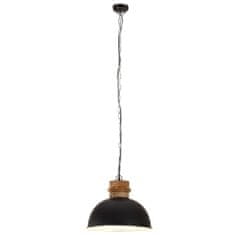 Vidaxl Industriálna závesná lampa 25 W čierna mangovník 42 cm okrúhla E27