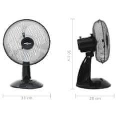 Vidaxl Stolný ventilátor 3 rýchlosti 30 cm 40 W čierny