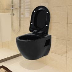 Petromila vidaXL Závesné WC, keramické, čierne 