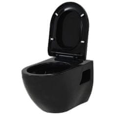 Petromila vidaXL Závesné WC, keramické, čierne 