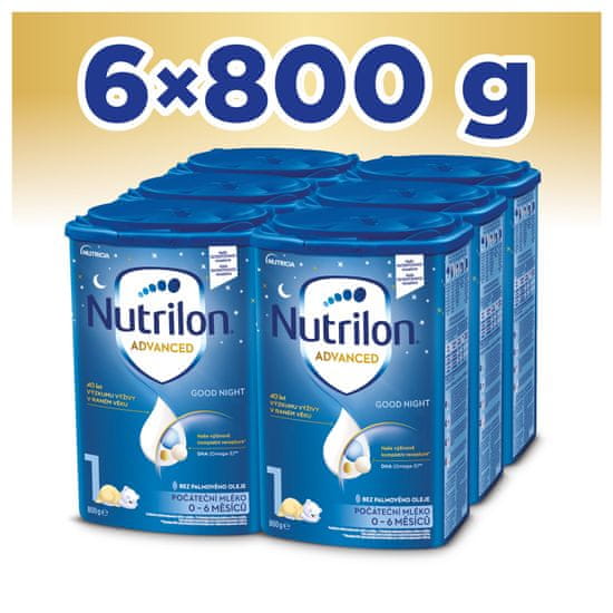 Nutrilon 1 Advanced Good Sleep počiatočné dojčenské mlieko 6x 800 g, 0+