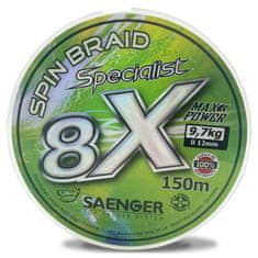 Saenger šnúra 8 X Specialist Spin Braid 150 m 0,18 mm zelená