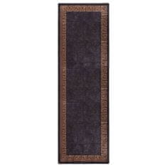 Vidaxl Prateľný koberec 80x300 cm čierno-zlatý protišmykový