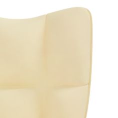 Vidaxl Relaxačné kreslo s podnožkou krémovo-biele zamat