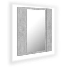 Vidaxl LED kúpeľňová zrkadlová betónová sivá 40x12x45 cm
