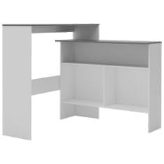 Petromila vidaXL Barový stôl s 2 stolovými doskami, bielo sivý 130x40x120 cm