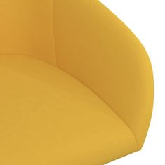 Vidaxl Otočné jedálenské stoličky 2 ks žlté zamatové