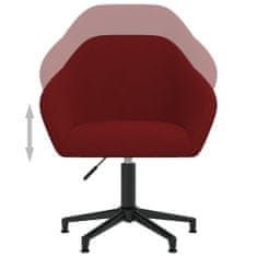 Vidaxl Otočná kancelárska stolička vínovočervená zamatová