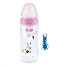 Nuk Dojčenská fľaša FC+Temperature Control 300 ml BOX-Flow Control cumlík pink