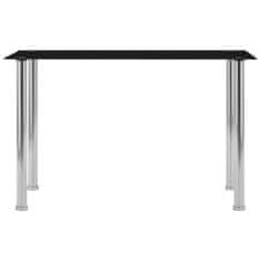 Vidaxl Jedálenský stôl, čierny 120x60x75 cm, tvrdené sklo