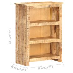Vidaxl Knižnica 59x30x80 cm surové mangovníkové drevo